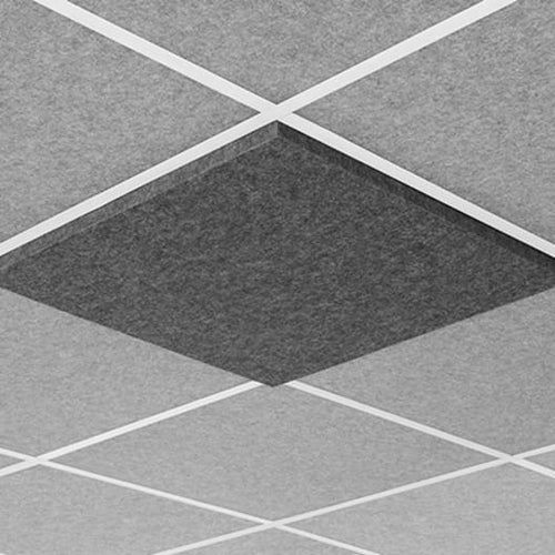 Middle Atlantic Products Nivo Acoustic Ceiling Tile with 1 inch Drop Profile in Silver Gray, 1 inch Drop, 9/16" Layin