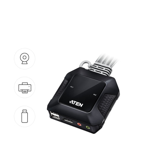 ATEN CS52DP KVM switch Black