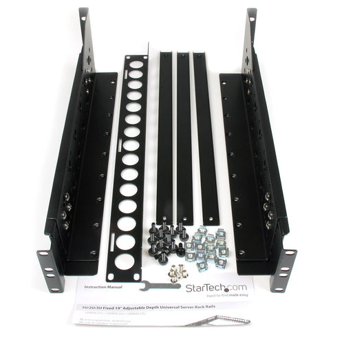 StarTech.com 3U Fixed 19" Adjustable Depth Universal Server Rack Rails