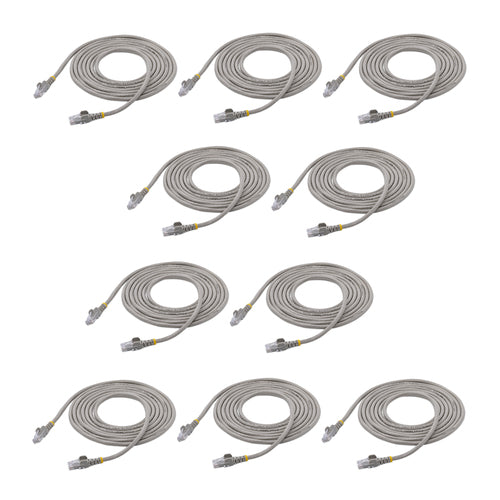StarTech.com 10 ft. CAT6 Ethernet cable - 10 Pack - ETL Verified - Gray CAT6 Patch Cord - Snagless RJ45 Connectors - 24 AWG Copper Wire - UTP Ethernet Cable