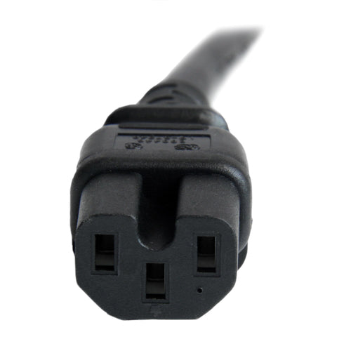 StarTech.com 6ft (1.8m) Heavy Duty Extension Cord, IEC 320 C14 to IEC 320 C15 Black Extension Cord, 15A 250V, 14AWG, Heavy Gauge Power Extension Cable, IEC 320 C14 to IEC 320 C15 AC Power Cord - UL Listed