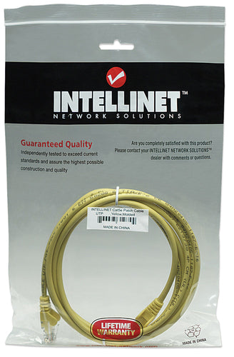 Intellinet Network Patch Cable, Cat5e, 7.5m, Yellow, CCA, U/UTP, PVC, RJ45, Gold Plated Contacts, Snagless, Booted, Lifetime Warranty