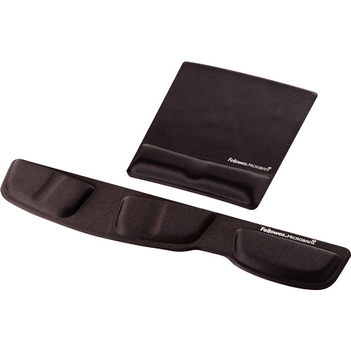 Fellowes Mouse Mat Wrist Support - Health-V Mouse Pad with Antibacterial Protection - Ergonomic Mouse Mat for Computer, Laptop, Home Office Use - Black