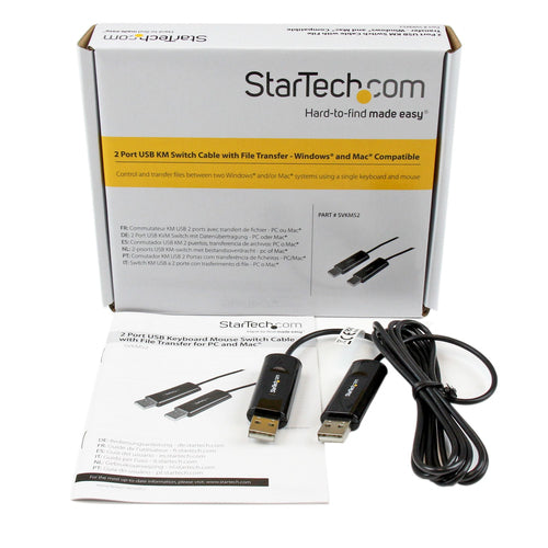 StarTech.com KM Switch Cable with File Transfer for Mac and PC - USB 2.0