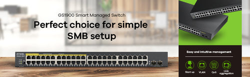 Zyxel GS1900-48 network switch Managed L2 Gigabit Ethernet (10/100/1000) 1U Black