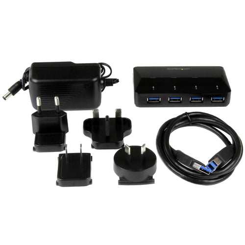 StarTech.com 4-Port USB 3.0 Hub plus Dedicated Charging Port - 1 x 2.4A Port~4-Port USB 3.0 Hub (5Gbps) plus Dedicated Charging Port - 1 x 2.4A Port