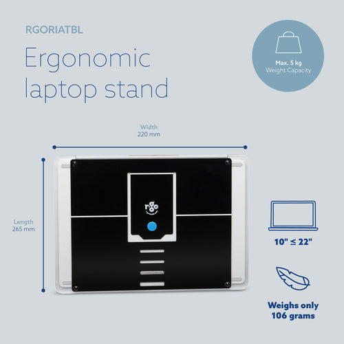 R-Go Tools Laptop stand R-Go Riser Attachable, adjustable, integrated with your laptop, aluminum, black