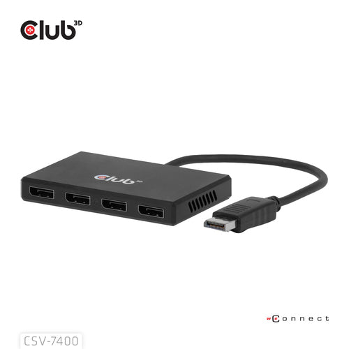 CLUB3D Quad DisplayPort™ Hub – 4 x 4K Resolution @ 30Hz, MST Support
