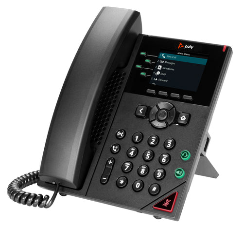HP Poly VVX 250 4-Line IP Phone and PoE-enabled GSA/TAA