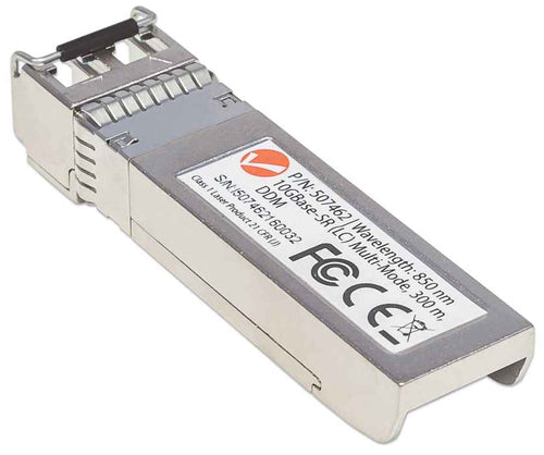 Intellinet Transceiver Module Optical, 10 Gigabit Fiber SFP+, 10GBase-SR (LC) Multi-Mode Port, 300m, Wavelength 850nm, MSA Compliant, Equivalent to Cisco SFP-10G-SR, Ethernet, Fibre, Three Year Warranty