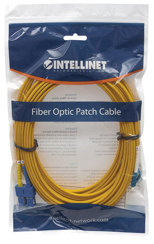 Intellinet Fiber Optic Patch Cable, OS2, LC/SC, 3m, Yellow, Duplex, Single-Mode, 9/125 µm, LSZH, Fibre, Lifetime Warranty