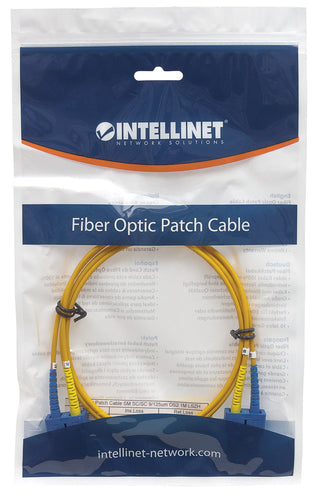 Intellinet Fiber Optic Patch Cable, OS2, SC/SC, 3m, Yellow, Duplex, Single-Mode, 9/125 µm, LSZH, Fibre, Lifetime Warranty