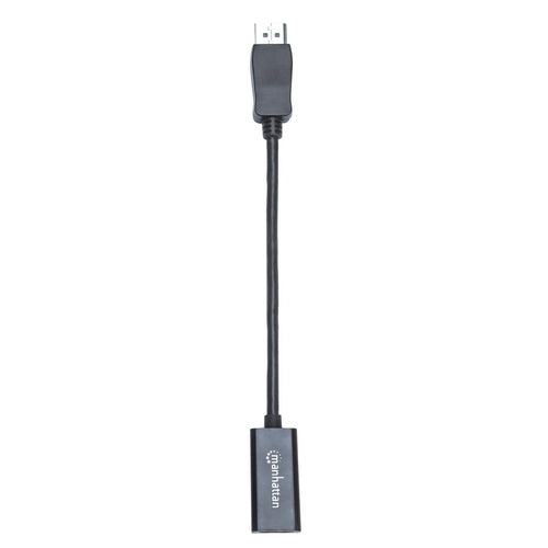 Manhattan DisplayPort 1.1 to HDMI Adapter Cable, 1080p@60Hz, Male to Female, Black, Cable 15cm, DP With Latch, Not Bi-Directional, Three Year Warranty, Equivalent to DP2HDMI