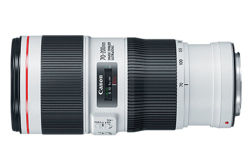 Canon EF 70–200mm f/4L IS II USM SLR Telephoto zoom lens Black, White