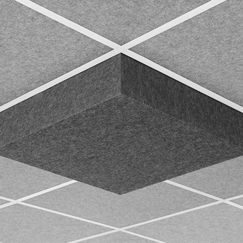 Middle Atlantic Products Nivo Acoustic Ceiling Tile with 5 inch Drop Profile in Silver Gray, 5 inch Drop, 15/16" Layin