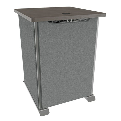 Middle Atlantic Products Forum Side Cart Rack, 16RU, 27" Deep, Wilsonart Asian Night, Graphite Powdercoat, Charcoal Gray Felt
