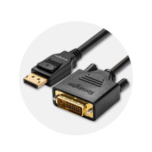 Kensington DisplayPort 1.1 (M) to DVI-D (M) passive unidirectional cable, 1.8m (6ft)
