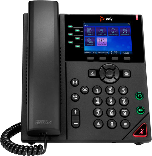 HP Poly OBi VVX 350 6-Line IP Phone and PoE-enabled with Power Supply