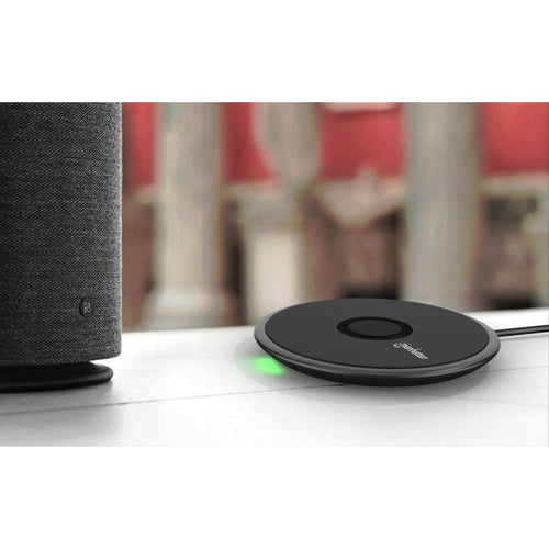 Manhattan Smartphone Wireless Charging Pad, QI certified, 10W, 7.5W and 5W charging, USB-C to USB-A cable included, USB-C input into pad, Cable 1.5m, Black, Three Year Warranty, Boxed