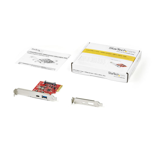 StarTech.com 2-Port 10Gbps USB-A & USB-C PCIe Card - USB 3.1 Gen 2 PCI Express Type C/A Host Controller Card Adapter - USB 3.2 Gen 2x1 PCIe Expansion Add-On Card - Windows, macOS, Linux