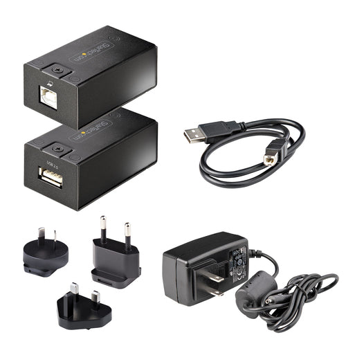 StarTech.com 150m (492ft) USB 2.0 Extender over Cat5e/Cat6 Ethernet Cable, Externally Powered USB Extender via RJ45/Network Cable, USB Over Ethernet Cable Extender/Adapter