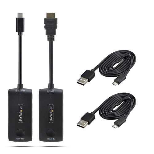 StarTech.com Wireless USB-C to HDMI Extender for Meeting Rooms and Huddle Spaces, 4K 60Hz, 65ft Range, USB Powered, Plug-and-Play Transmitter and Receiver Kit
