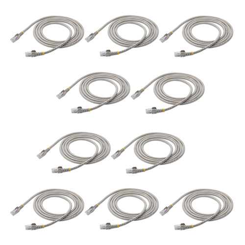 StarTech.com 6ft CAT6 Ethernet Cable - 10 Pack - Gray CAT 6 Gigabit Ethernet Wire -650MHz 100W PoE RJ45 UTP Network/Patch Cord Snagless w/Strain Relief Fluke Tested/Wiring is UL Certified/TIA