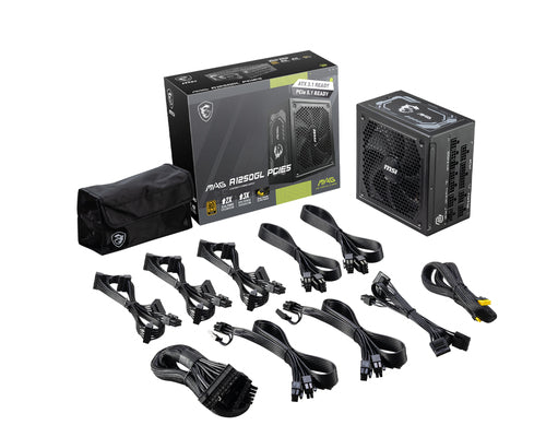 MSI MAG A1250GL PCIE5 power supply unit 1250 W 24-pin ATX ATX Black