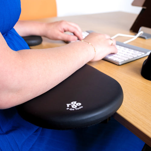 R-Go Tools Armrest R-Go split, ergonomic armrest in two parts, adjustable, symmetrical, with softfoam, black