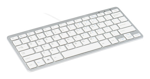 R-Go Tools Ergonomic keyboard R-Go Compact, compact keyboard, flat design, QWERTY (US), wired, white