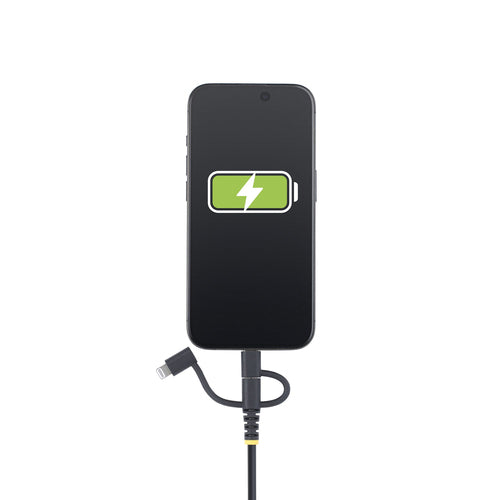StarTech.com 3.3ft (1m) Rugged USB Multi Charging Cable, USB to Lightning/Micro-USB/Type-C, Apple MFi Certified, Aramid Jacket, Universal 3-in-1 USB Charger Cord for iPhone/iPad/Android