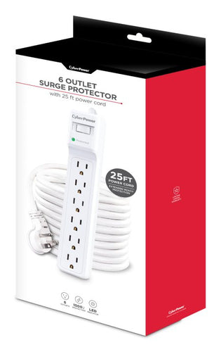 CyberPower B625 surge protector White 6 AC outlet(s) 125 V 7.6 m
