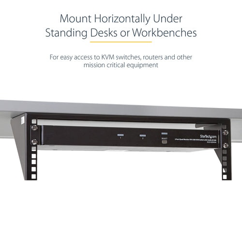 StarTech.com 3U 19” Wall Mount Vertical Rack Bracket, Wall Mount Patch Panel Bracket for Data/AV/IT/Computer Equipment, 3U Rack for Cabinet or Server Room, Supports 150lb (68kg) Capacity