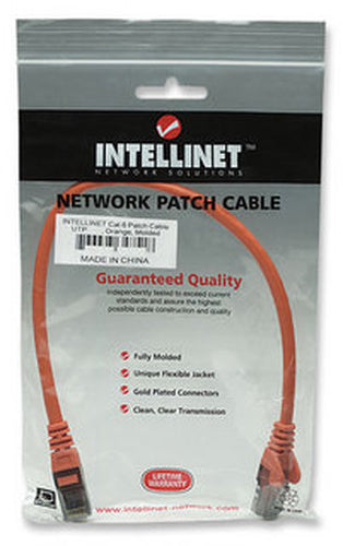 Intellinet Cat6, 0.5m networking cable Orange U/UTP (UTP)