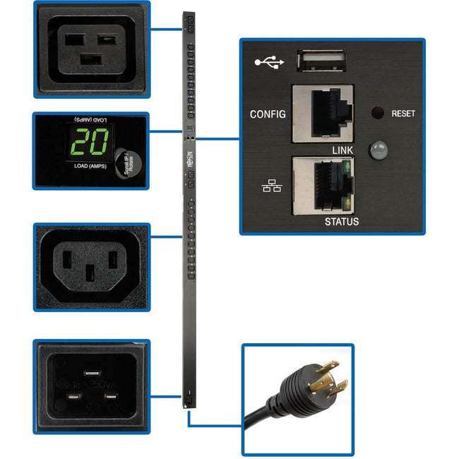 PDU Monitored C13 C19 LX Plat