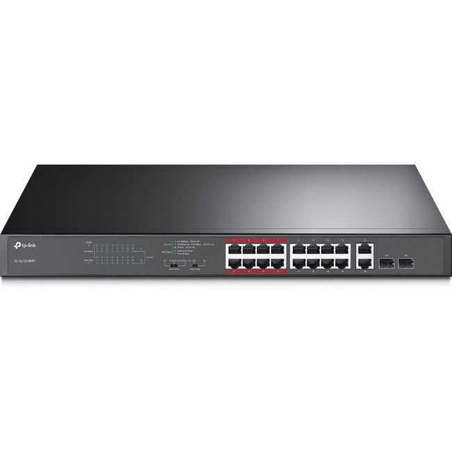 TP-Link TL-SL1218MP - 16 Port 10/100Mbps Fast Ethernet PoE Switch - Limited Lifetime Protection