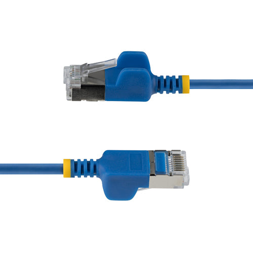 StarTech.com 3ft Blue Ultra Slim CAT6a Ethernet Cable, Snagless, FTP, Pure Bare Copper Wire, 34AWG Slim RJ45 Network Patch Cord, Individually Tested
