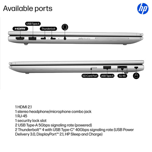 HP EliteBook 6 G1i AI PC Wolf Pro Security Edition Intel Core Ultra 5 235U Laptop 35.6 cm (14") WUXGA 16 GB DDR5-SDRAM 512 GB SSD Wi-Fi 7 (802.11be) Windows 11 Pro Silver