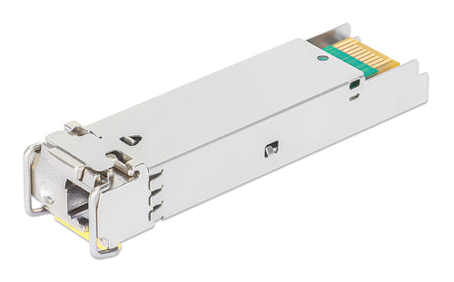 Intellinet Gigabit Fiber WDM Bi-Directional SFP Optical Transceiver Module 1000Base-BX-D (LC) Single-Mode Port, 40 km (25 mi.), BiDi WDM (RX1310/TX1550), MSA-compliant for Maximum Compatibility, Silver