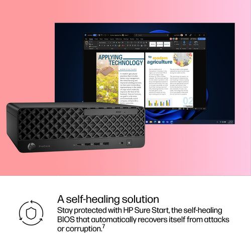 HP ProDesk 4 SFF G1i Desktop AI PC Wolf Pro Security Edition Intel Core Ultra 7 265 16 GB DDR5-SDRAM 512 GB SSD Windows 11 Pro Black