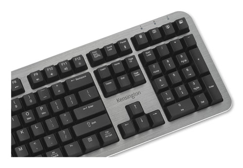 Kensington MK7500F QuietType Pro keyboard Home/Office USB + RF Wireless + Bluetooth QWERTY US English Aluminium, Black