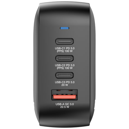 Verbatim Mini GaN Charger 100W 4 Port US plug with EU and UK adaptors