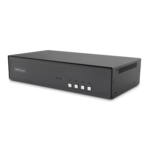 StarTech.com Secure 4-Port Dual-Monitor KVM Switch, DisplayPort, 4K 30Hz, NIAP 4.0 Desktop KVM, Metal Housing, Made in the USA