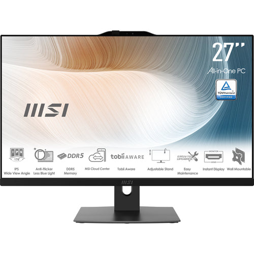 MSI Modern AM272P 1M-821US Intel Core 5 120U 68.6 cm (27") 1920 x 1080 pixels All-in-One PC 16 GB DDR5-SDRAM 1 TB SSD Windows 11 Pro Wi-Fi 6E (802.11ax) Black