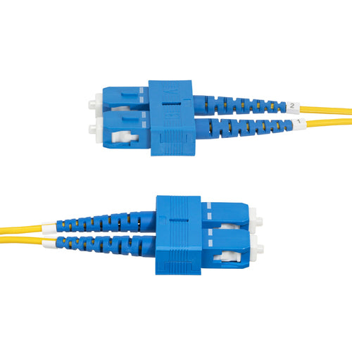 StarTech.com 30m (98.4ft) SC to SC (UPC) OS2 Single Mode Duplex Fiber Optic Cable, 9/125µm, 40G/100G Zipcord, Bend Insensitive, Low Insertion Loss - LSZH Fiber Jumper Cord