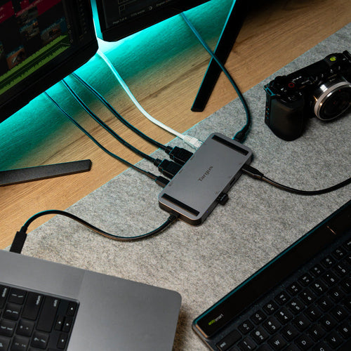Targus DOCK429GL laptop dock/port replicator Wired USB4 Silver