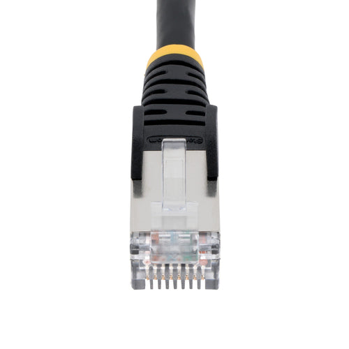StarTech.com 6in CAT6a Ethernet Cable - Black - Low Smoke Zero Halogen (LSZH) - 10GbE 500MHz 100W PoE++ Snagless RJ-45 w/Strain Reliefs S/FTP Network Patch Cord