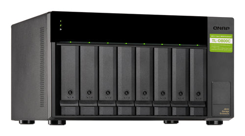 QNAP TL-D800C storage drive enclosure HDD/SSD enclosure Black, Grey 2.5/3.5"