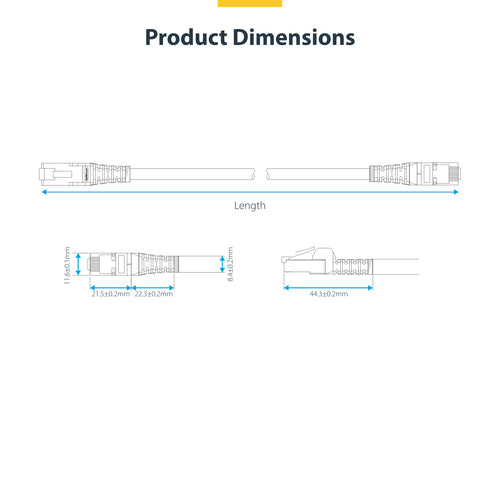 StarTech.com 6ft Blue CAT8 Ethernet Cable, Snagless RJ45, 25G/40G, 2000MHz, 100W PoE++, S/FTP, 26AWG Pure Bare Copper Wire, LSZH, Shielded Network Patch Cord w/Strain Reliefs, Individually Tested