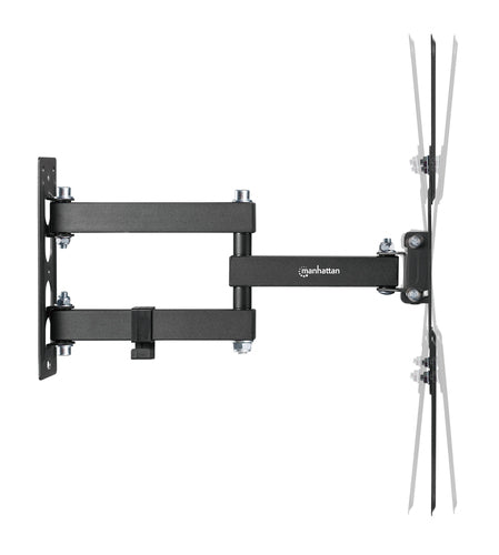 Manhattan Wall Mount for TV & Monitors (Full Motion), For screens 32" to 55", VESA compatibility: all between 100x100mm to 400x400mm - check the dimensions of the four mounting holes on back of screen to ensure it fits, Max 30kg, Black, Bracket